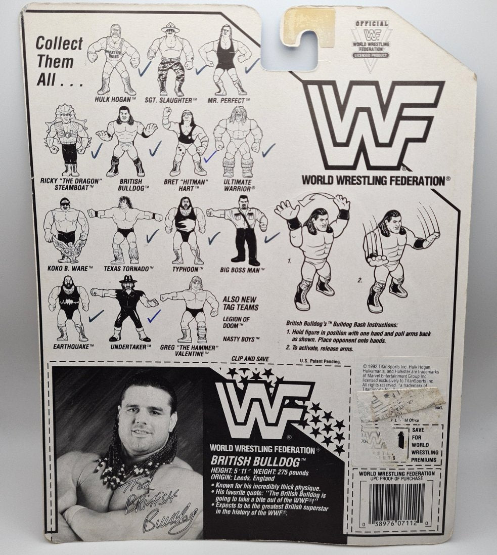 WWF Hasbro British Bulldog Card Back