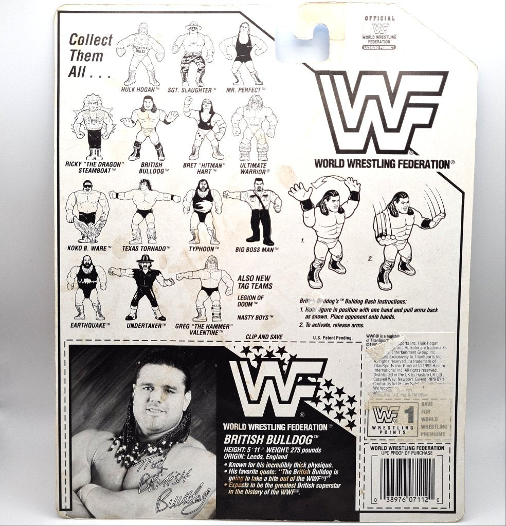 WWF Hasbro British Bulldog Card Back