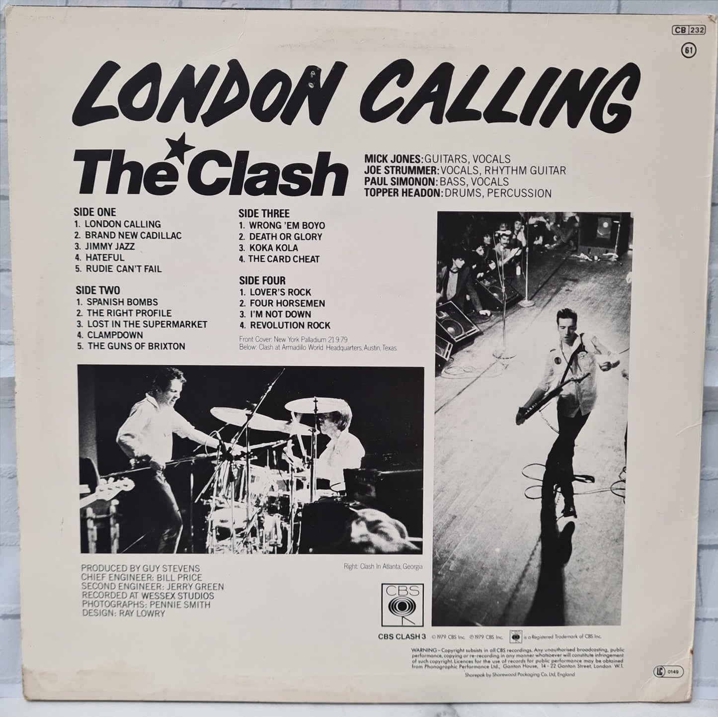 The Clash 'London Calling' UK 1979 LP 12" Vinyl